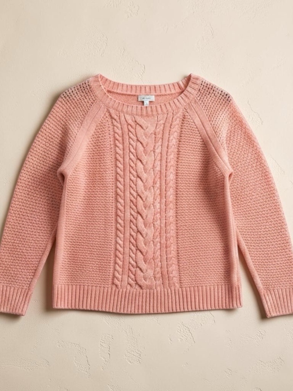 St. John’s Bay Coral Pink Cable-Knit Pullover Sweater – XXL